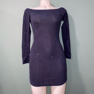 Windsor Blue Sparkle Off-The-Shoulder Mini Dress